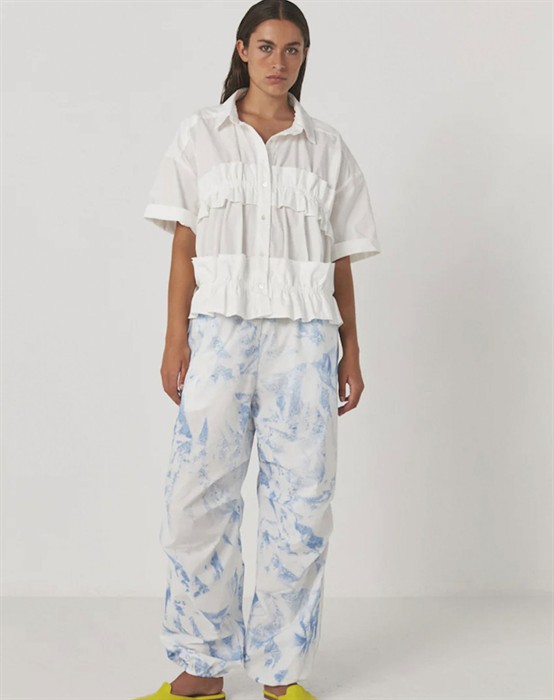 Paige Poplin Frill Top